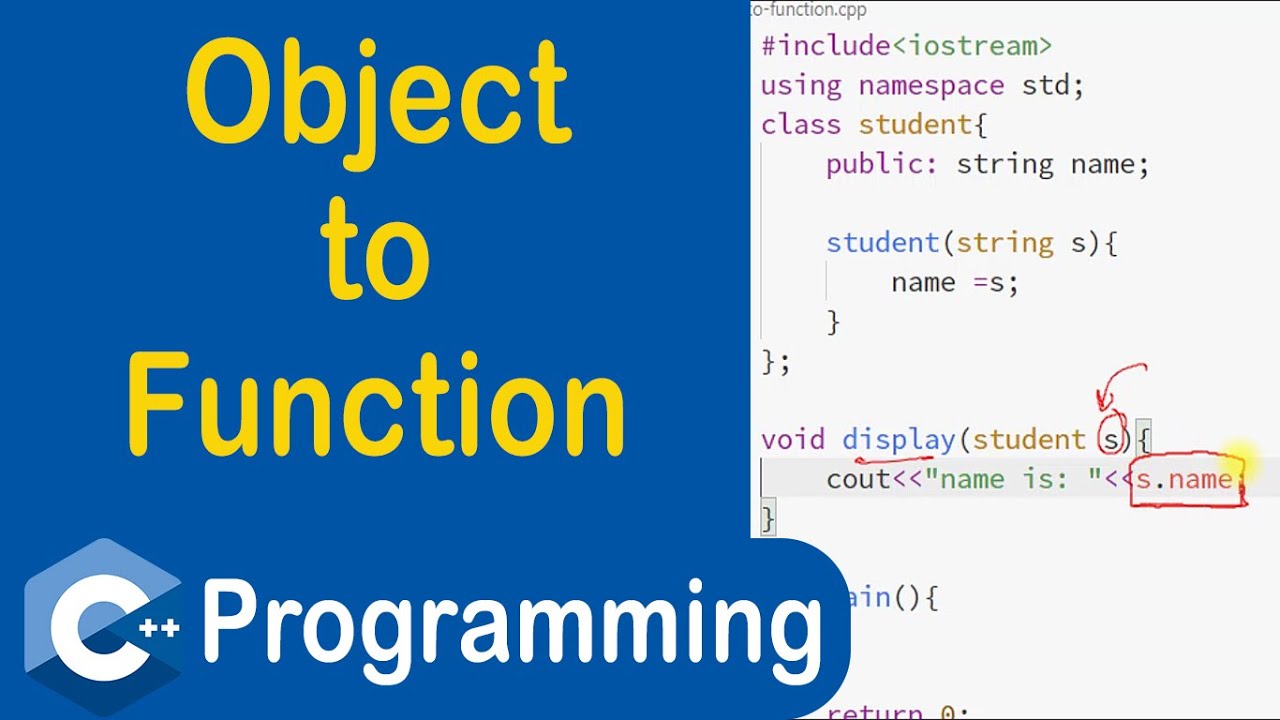 #70 Object to Function in C++ | C++ Programming - YouTube