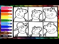 Dibuja y Colorea A Peppa Pig Y Su Familia 🐷❤️🧡💛💚💙💜 Dibujos Para Niños