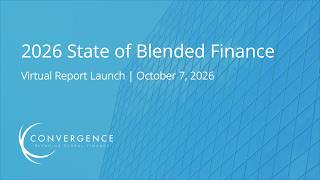 The State of Blended Finance 2026 Report Launch