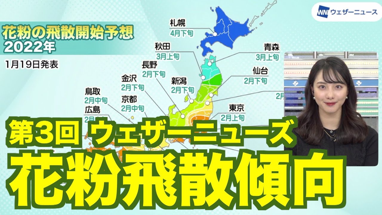 花粉飛散予想 東京のスギ花粉は2月上旬から ピークは2月下旬以降 Youtube