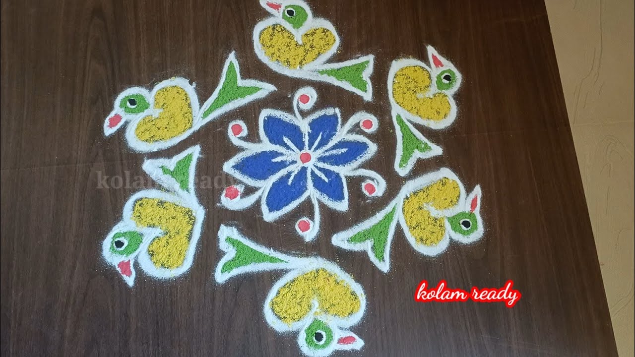 Beautiful 9*5 Dots Birds rongoli/easy rongoli design for beginners/เฎชเฎฑเฎตเฏ ...