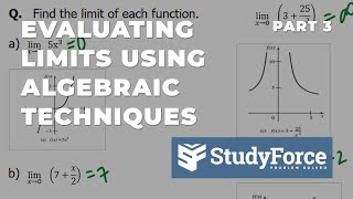 Evaluate Limits Using Algebra and the Limit Laws (Part 3)