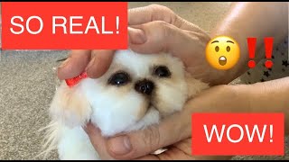 Ultra Realistic Puppy Reborn Puppy Etsy Art Doll Lifelike Dog Tiny Teacup Shih Tzu Puppy Unboxing
