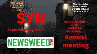 #syn stock investor relations #SYN #Newsweed
