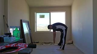 Homestead stretching with the homestead fitness series #morningstretching #homesteadfitness