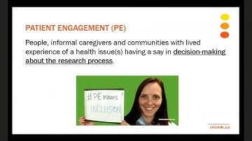 PE 101: Introduction to Public and Patient Engagement in Health Research