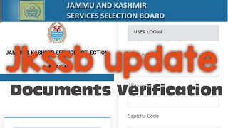 Jkssb update l Document verification l