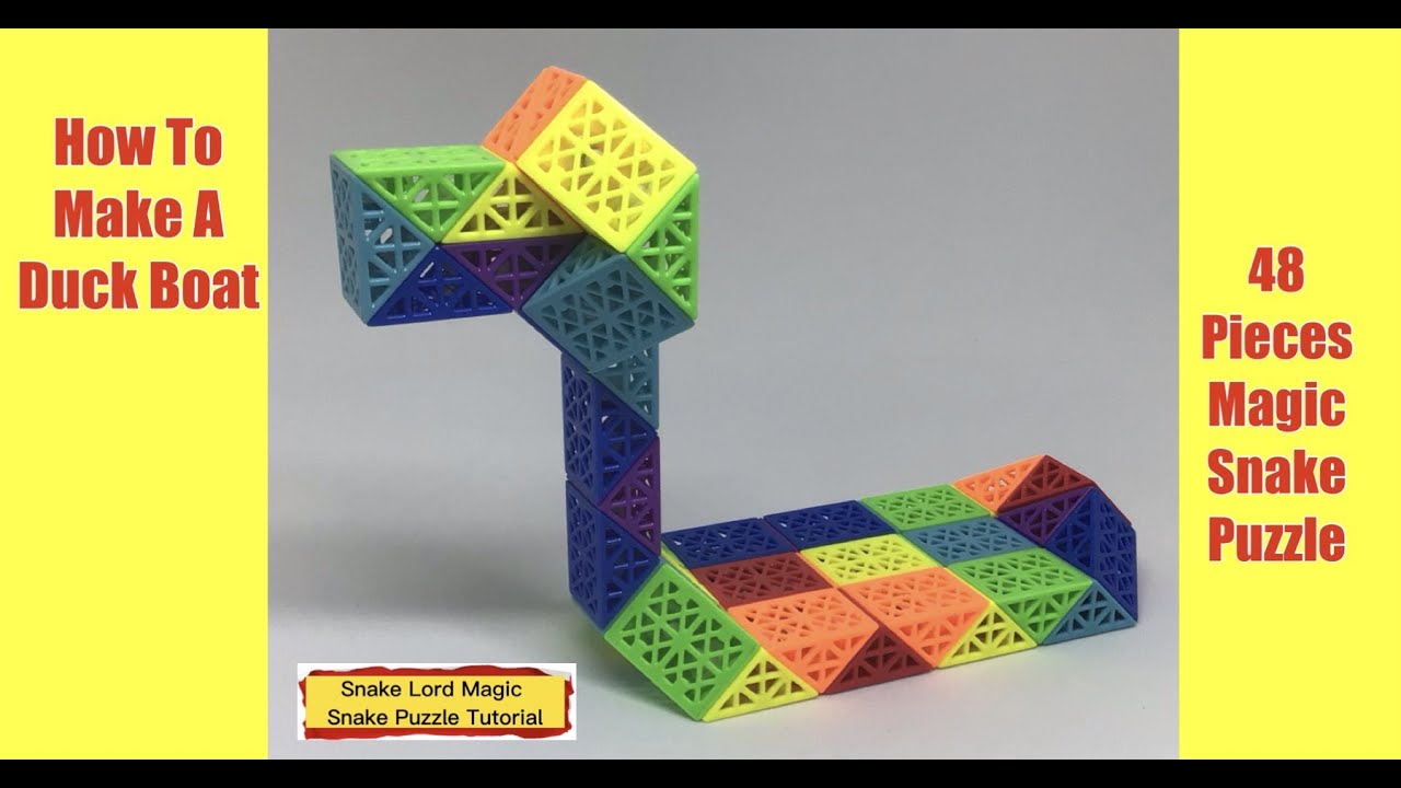 How To Make A Duck Boat - 48 Pieces Magic Snake Puzzle - 魔 尺 48 段 - YouTube