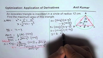 Maximum Area of Isosceles Triangle Inscribed in a Circle Calculus -GCSE-EDEXCEL-SAT