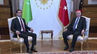 Erdoğan, Türkmenistan Devlet Başkanı Berdimuhammedov'u resmi törenle karşıladı