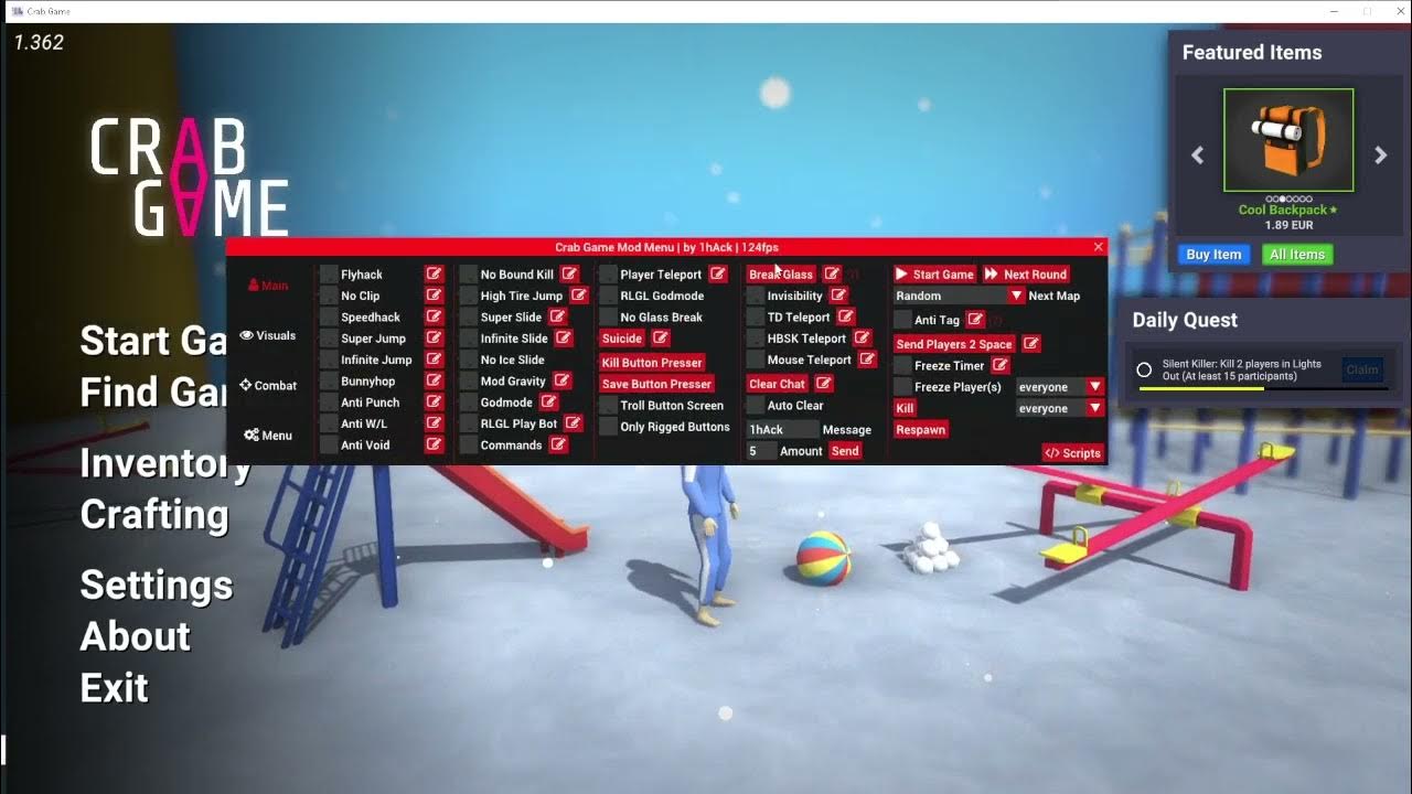 Crab games dll cheat YouTube