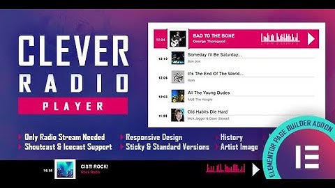How To Insert Clever Radio Player Elementor Widget On Your Page And How To Change The Parameters