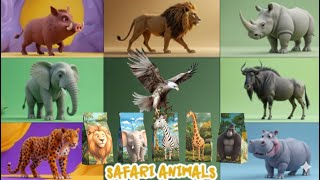 Safari Animal Sounds Song | Nursery Rhyme for Kids - Learn Animal Names and Sounds