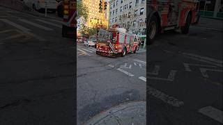 FDNY Engine 9 Passing By On Ludlow Street In Lower East Side, Manhattan, New York City