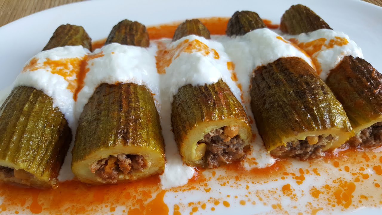 Фаршированный цуккини с рубленным мясом