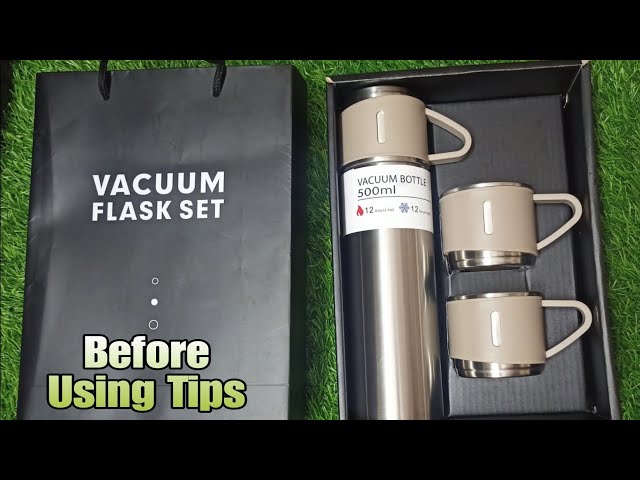 Vacuum Flask Set With 3 Cups Before Using Tips