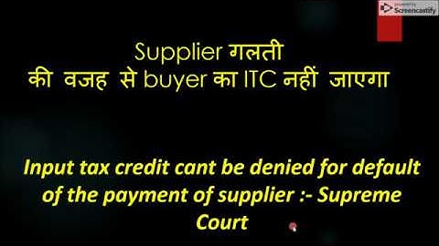 Input Tax Credit (GST) can