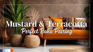 Bohemian Living Spaces in Small Apartments With Mustard and Terracotta Color Scheme Ideas