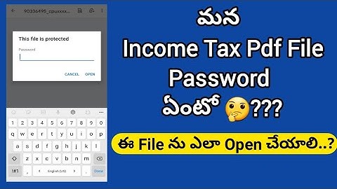 ITR pdf File password ఏమిటీ | How To Open Income Tax ITR pdf File | Get Password ITR pdf file