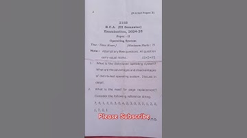 #Operating System previous year question paper| #shorts#rmlau ||