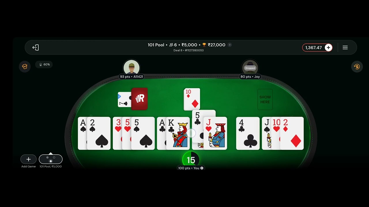 Rummy Culture ( 101 pool 5000 game won 🤑)🥵🥵