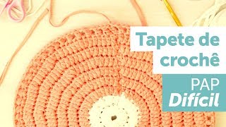 Tapete redondo de crochÃª em fio de malha - PAP DifÃ­cil