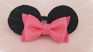 DIY Mickey  Mouse  hair tie from Glitter foam  ❤️ Минни Маус Украшения из фоамирана #миннимаус