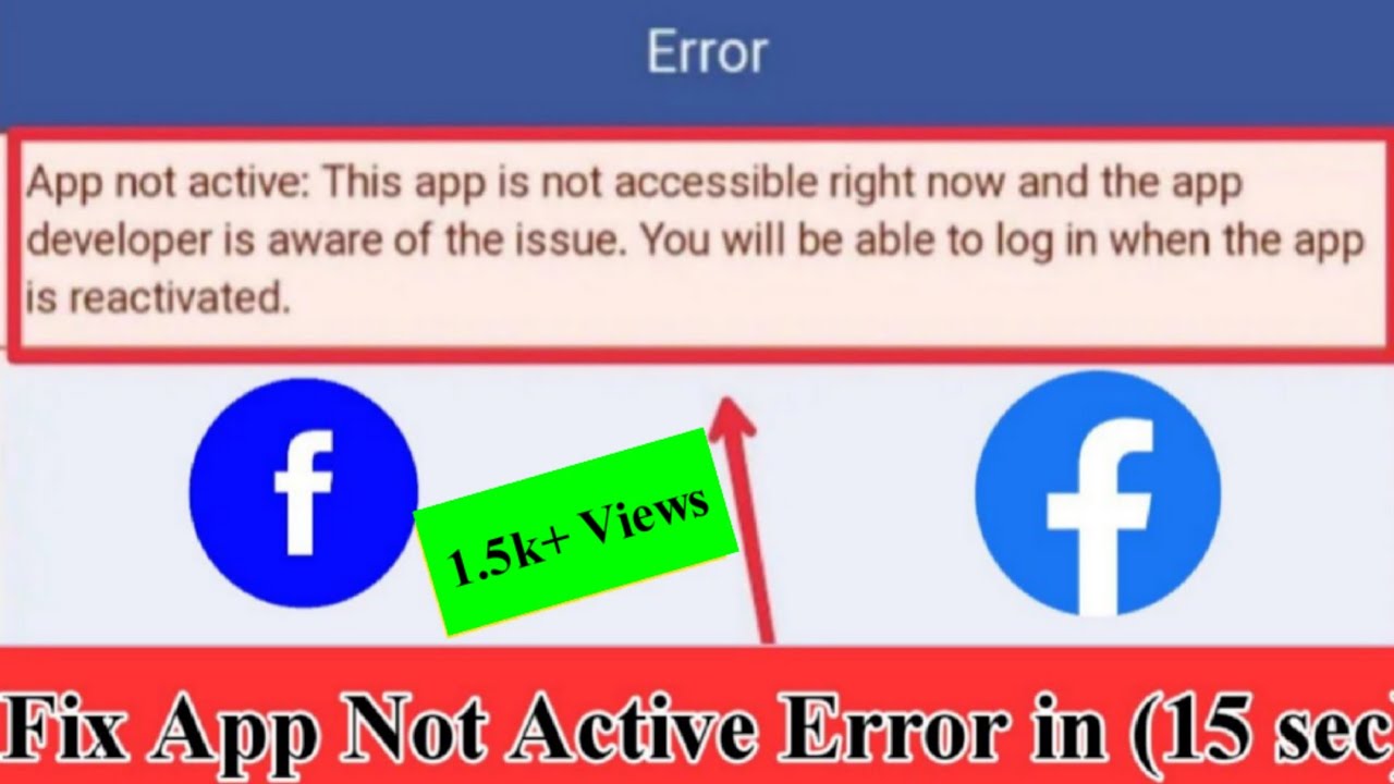 Fix App not active: This app is not accessible right now and the app  developer Facebook & Other App 