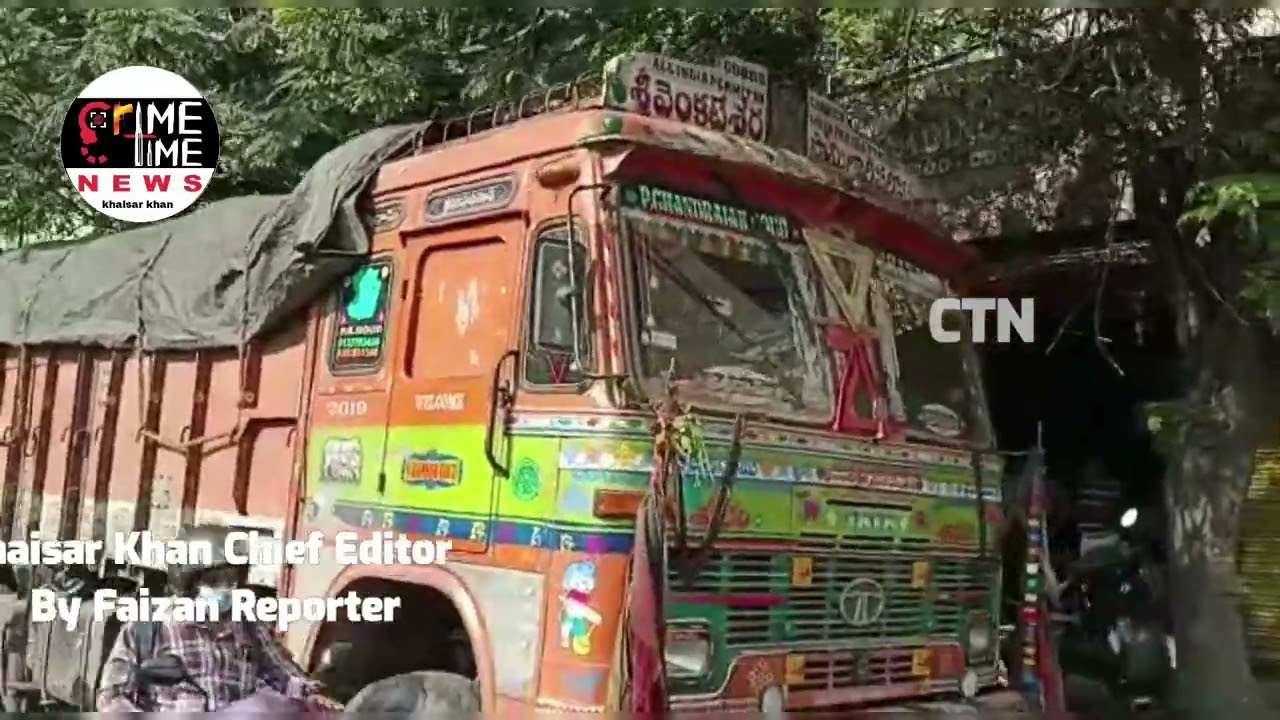 Vigilance officers of Civil Supplies Department caught a lorry illegally transporting ration rice