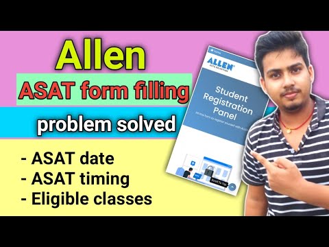 Allen asat form filling problem solved // Allen asat step by step process // Allen Career Institute