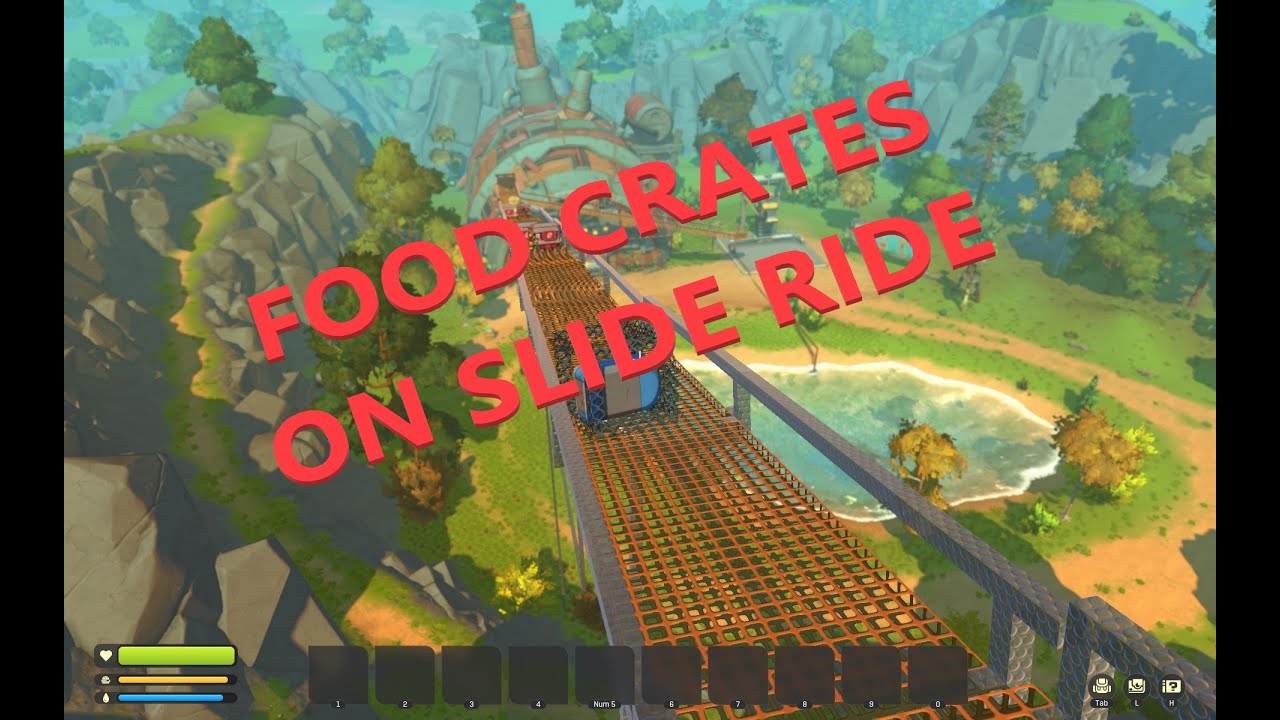 Food Package Crates Delivery on Slides Ride