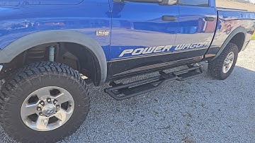 YZONA willow leaf star running boards install 2014 Ram 2500 Power Wagon