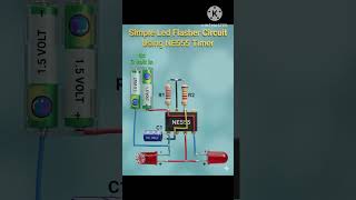 Simple LED Flasher Using NE555 Timer ⚡ Amazing DIY Circuit #Shorts