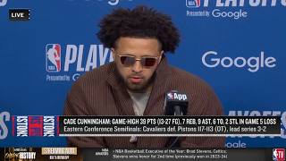 Cade Cunningham (39 Pts, 7 Reb, 9 Ast) Postgame Interview | Detroit Pistons vs. Cavaliers OT Game 5