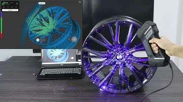 Using the EXTR series 3D scanner from BBCV to scan a black car wheel hub.#3dscanning #3dprinting
