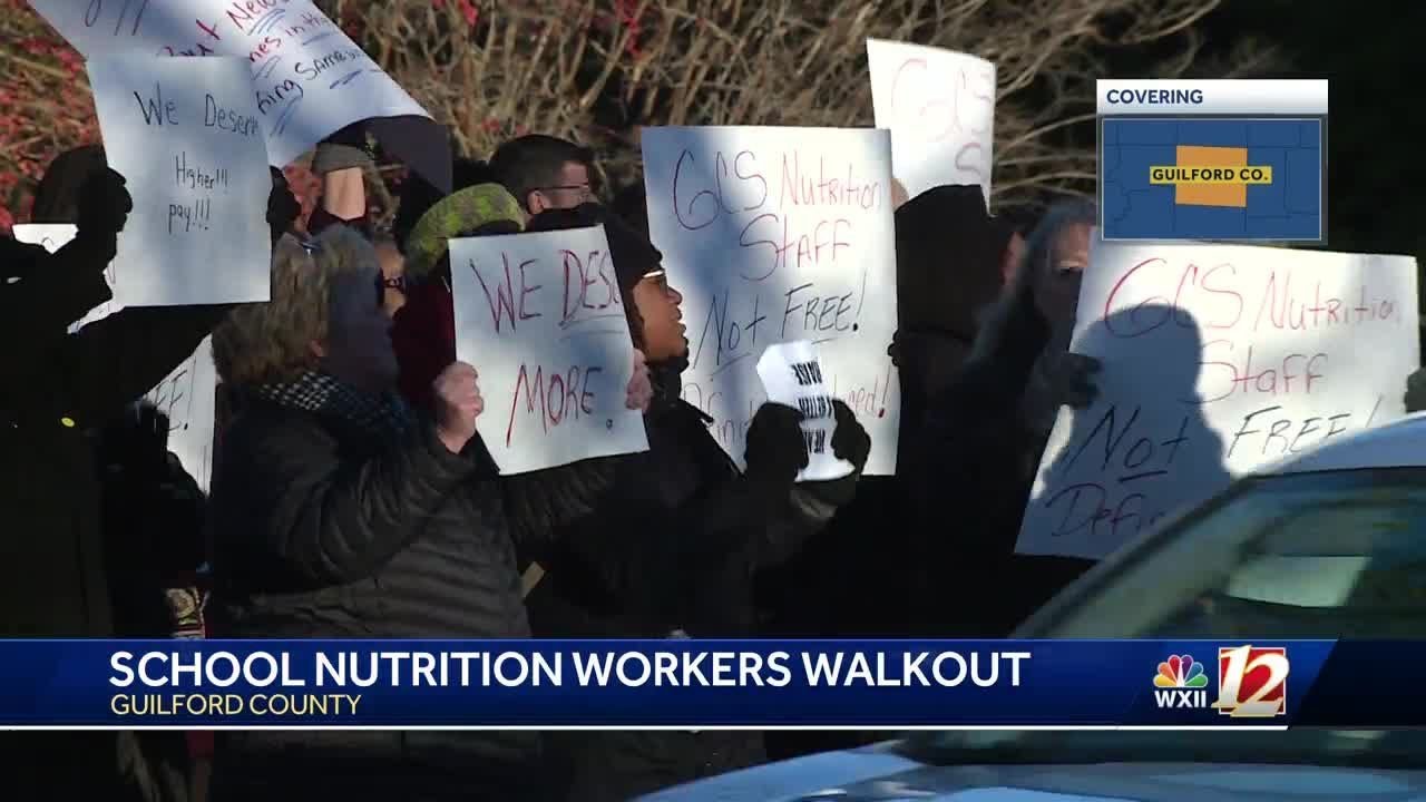 Guilford County Schools Nutrition Staff walk out in protest of pay and