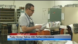 Kansas City postal worker retires with perfect attendance