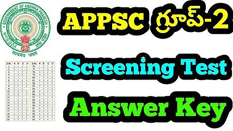 Appsc group-2 screening test Answer key Un official || job info in telugu