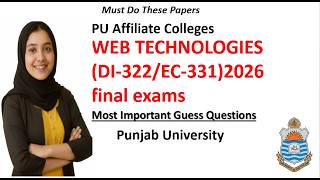 Web Technology (DI-322) | Expected Guess Questions | Fall 2026