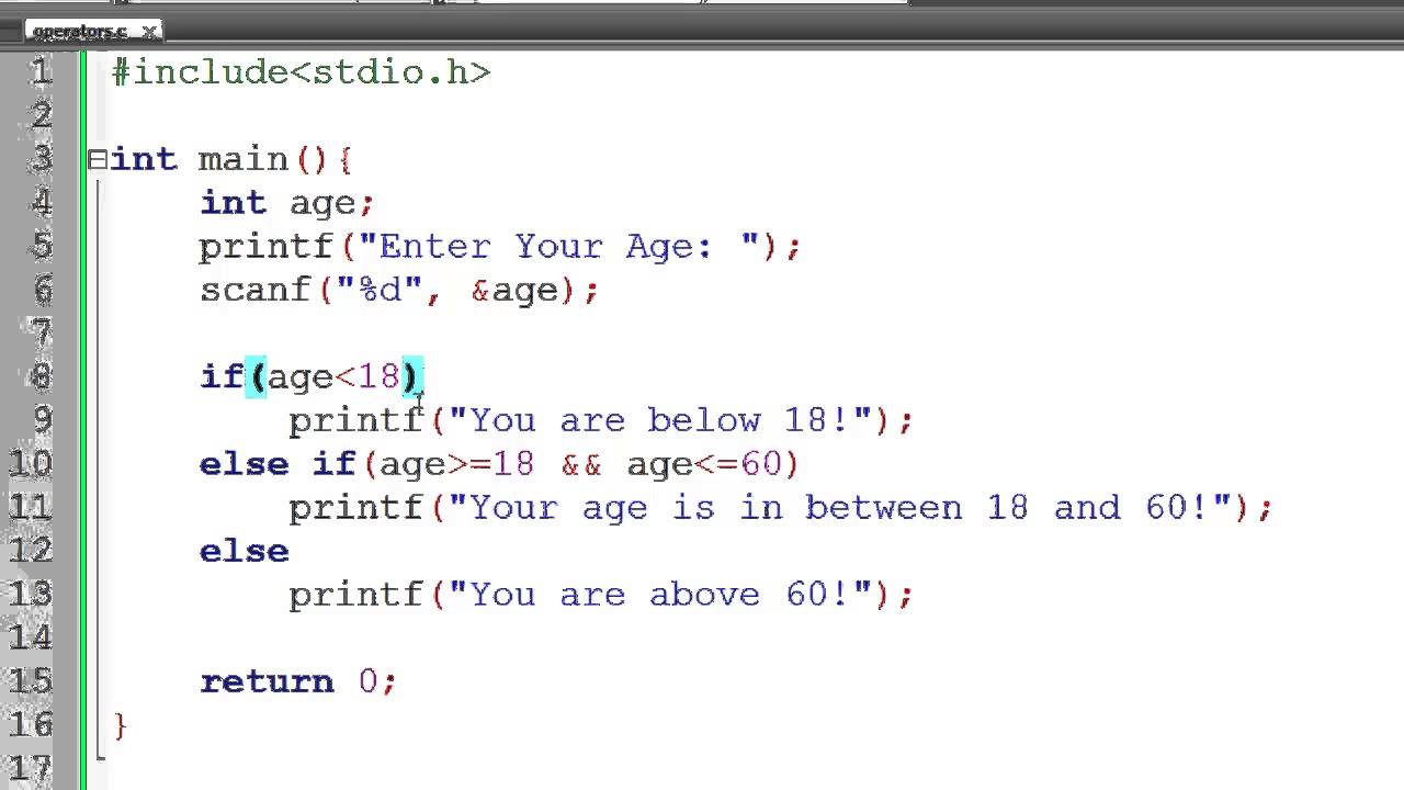 Tutorial 9 - Operators