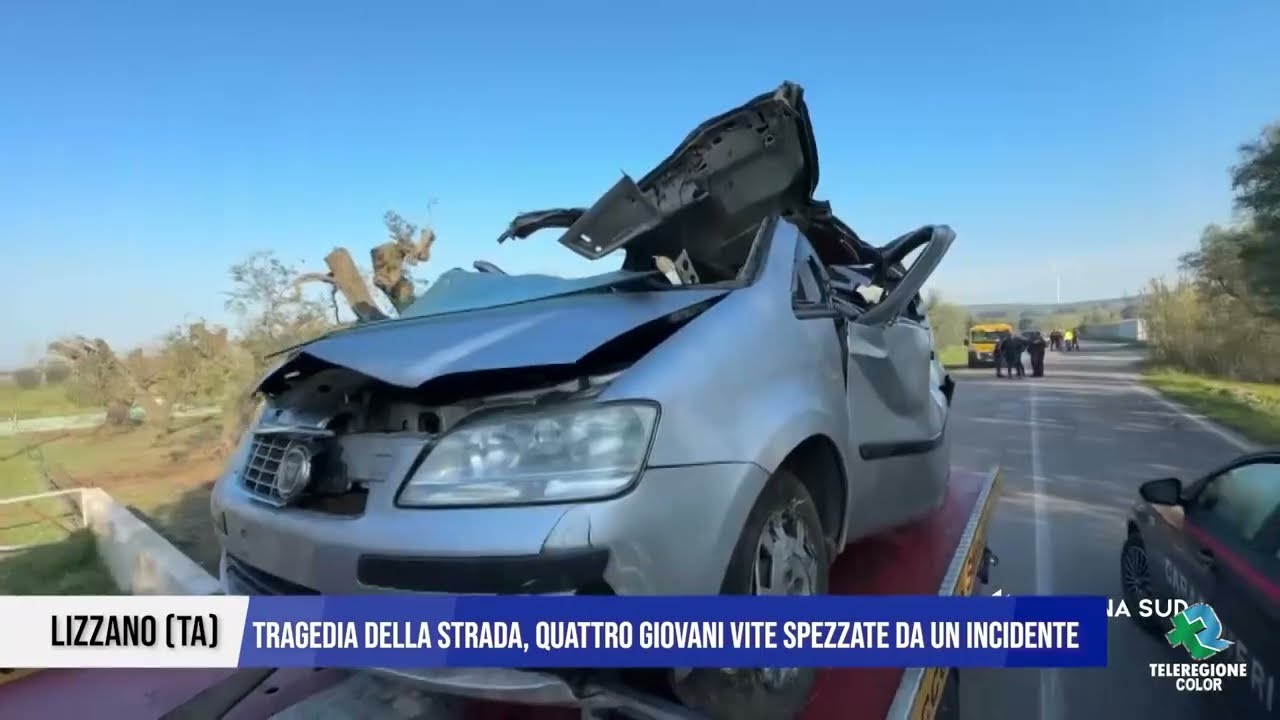 07 APRILE 2025  LIZZANO  TRAGEDIA DELLA STRADA, QUATTRO GIOVANI VITE SPEZZATE DA UN INCIDENTE