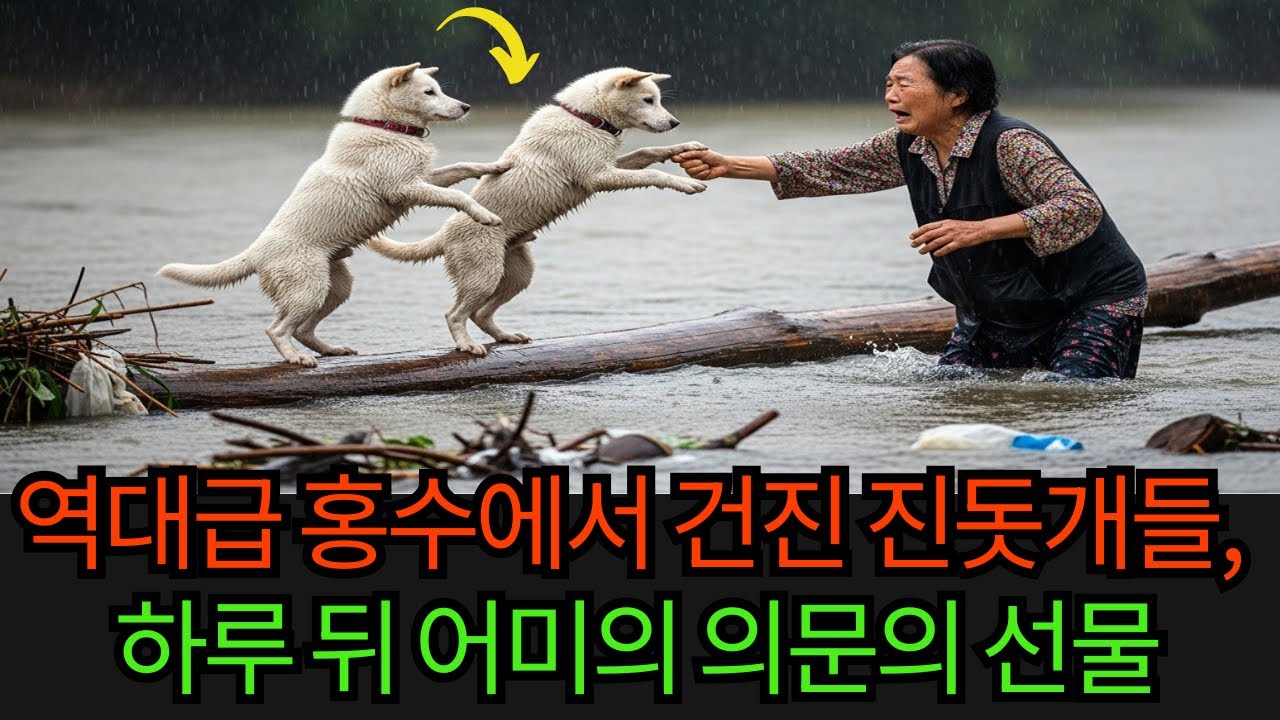 역대급 홍수에서 건진 진돗개들, 하루 뒤 어미의 의문의 선물 | 감동사연 | 오디오북