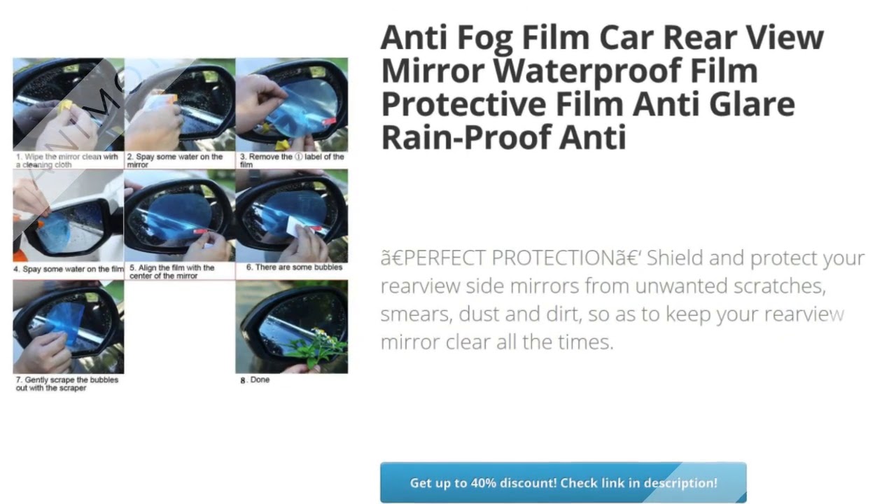 Anti Fog Film Car Rear View Mirror Waterproof Film Protective Film ...