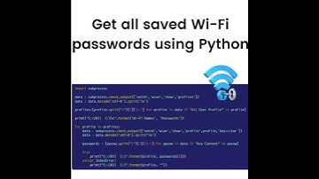 Get all saved WiFi passwords using Python #coding #phython #artificialintelligence