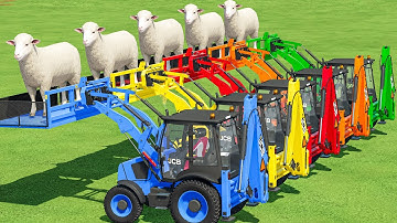 JCB Tractor with colors | Sheep Unloading ANIMAL Farm In Fs22 | Farming Simulator 22 |