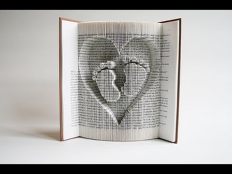 Book Folding Tutorial Inverted Heart And Baby Feet Youtube