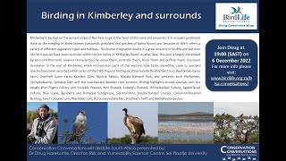 Conservation Conversations: Birding in Kimberley – Dr Doug Harebottle (6 Dec 2022)