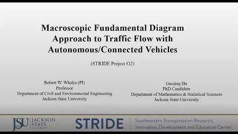 STRIDE Webinar: Macroscopic Fundamental Diagram Approach to Traffic Flow with CAVs