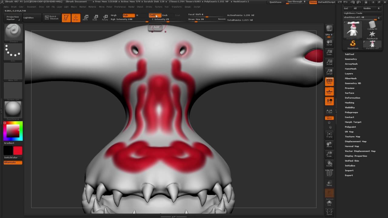 how to increase polys in zbrush