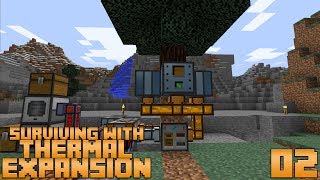 Surviving With Thermal Expansion :: E02  Early Game Infinite Power With The Arboreal Extractor
